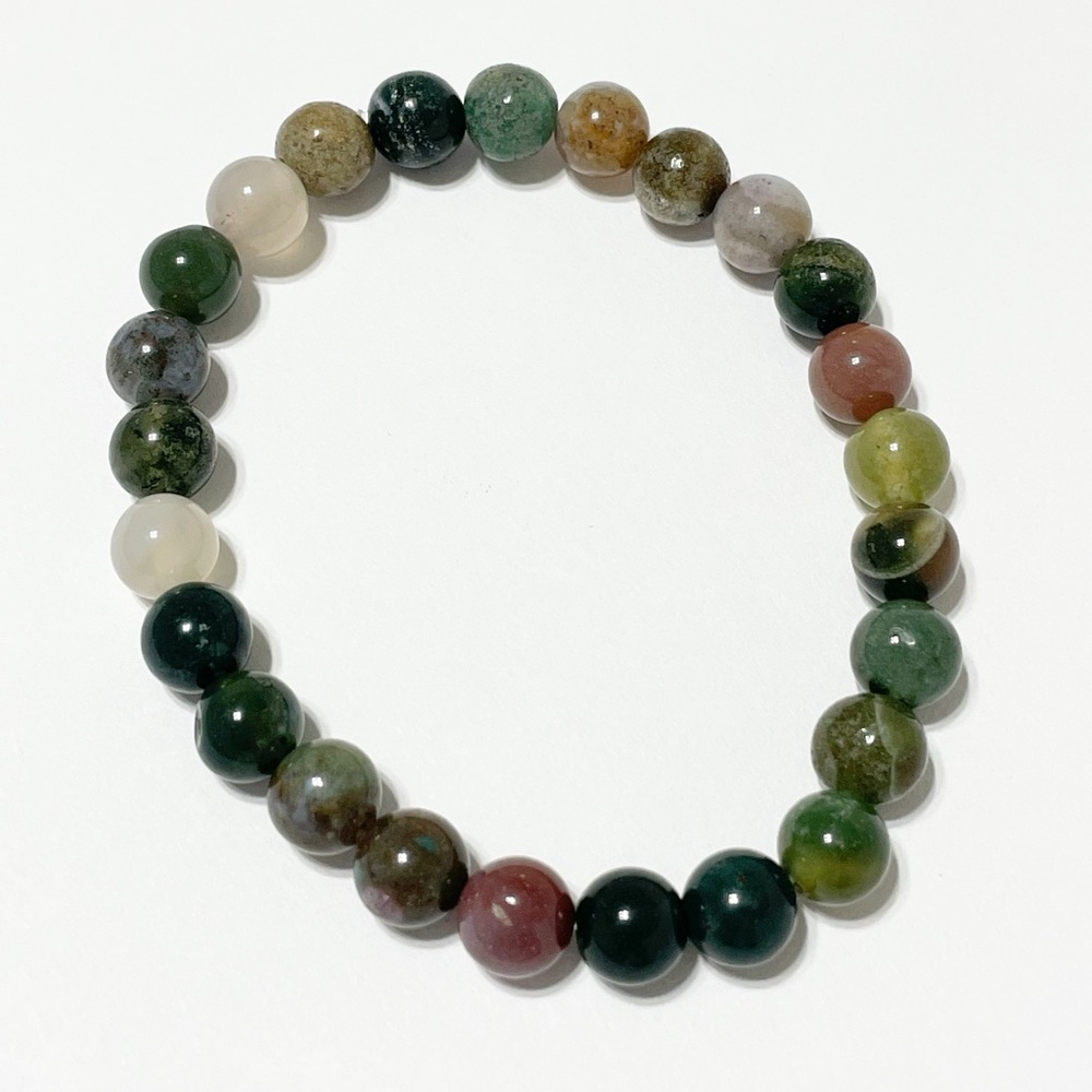 Natural Stone India Agate Crystal Healing Bracelets 8mm